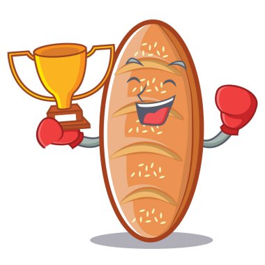 Pişmiş ekmek karakter çizgi film boks şampiyonu