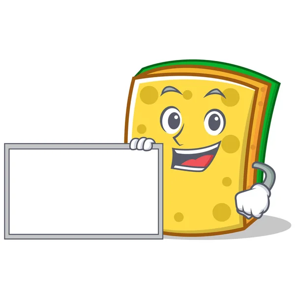 With board sponge cartoon character funny — Stockový vektor