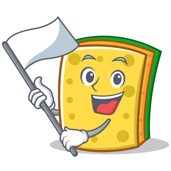 With flag sponge cartoon character funny