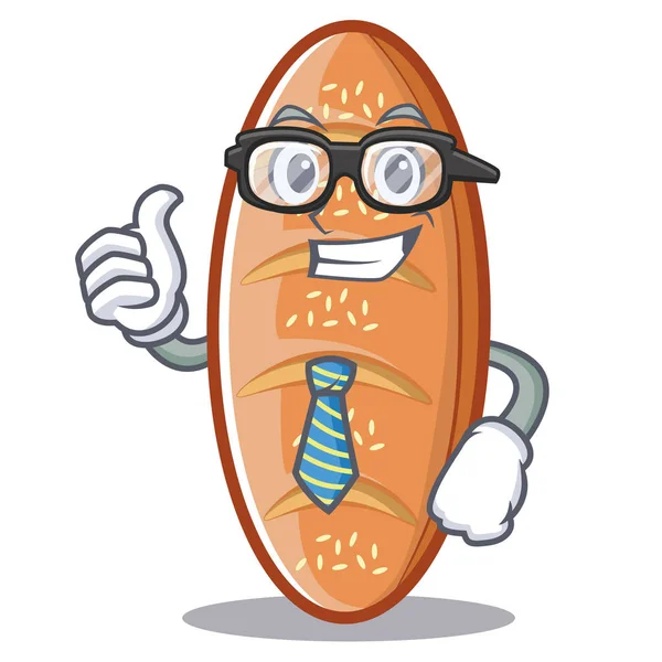 Pişmiş ekmek karakter çizgi film işadamı