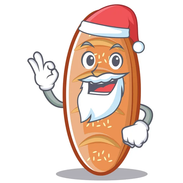 Santa horneado personaje del pan de dibujos animados — Vector de stock