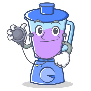 Doktor blender karakter karikatür tarzı