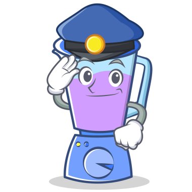 Polis blender karakter karikatür tarzı