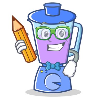 Kalem blender karakter karikatür tarzı ile öğrenci