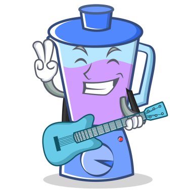 Gitar blender karakter karikatür tarzı ile