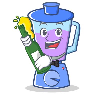 Bira blender karakter karikatür tarzı ile