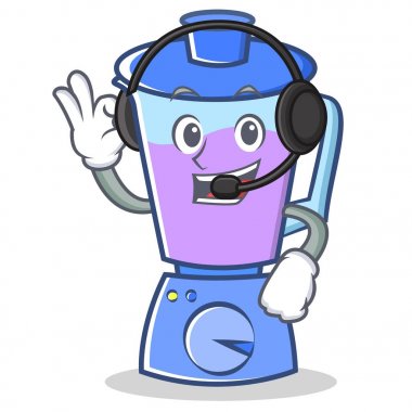 Kulaklık blender karakter karikatür tarzı ile