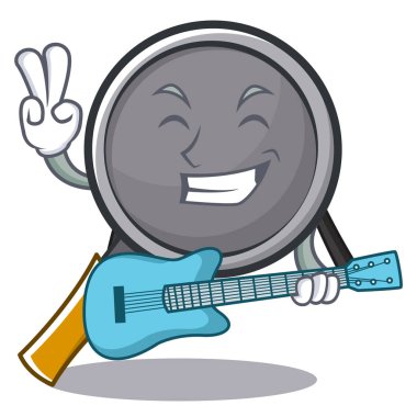 Gitar kızartma tavası çizgi film karakteri ile