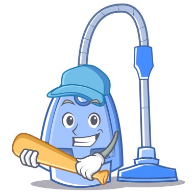 İskambil beyzbol elektrikli süpürge karakter karikatür