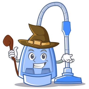 Cadı elektrikli süpürge karakter karikatür