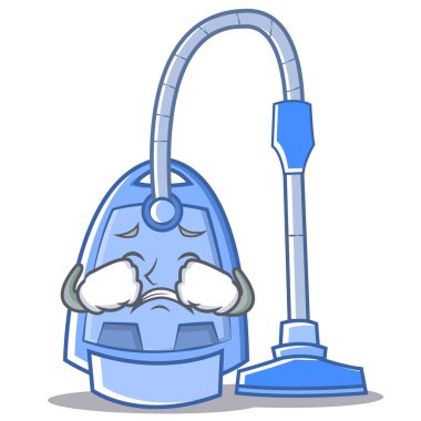 Elektrikli süpürge karakter karikatür ağlıyor