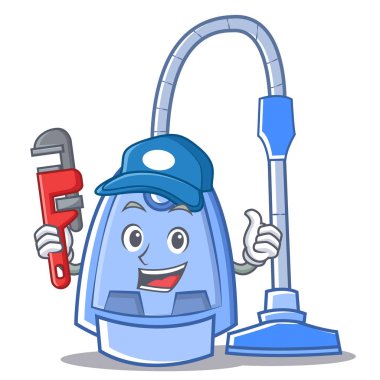 Tesisatçı elektrikli süpürge karakter karikatür