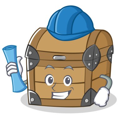 Mimar göğüs karakter karikatür tarzı