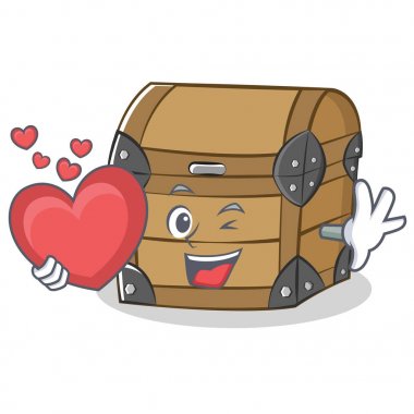 Kalp göğüs karakter karikatür tarzı ile