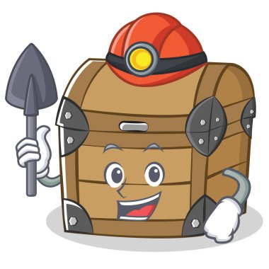 Madenci göğüs karakter karikatür tarzı