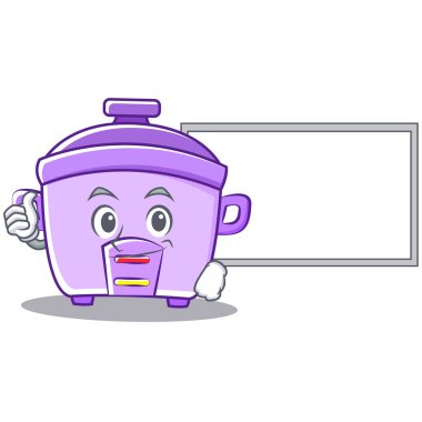 Başparmak yukarıya kurulu pirinç Ocak karakter karikatür ile