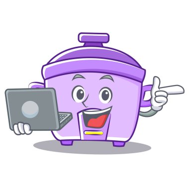 Dizüstü pirinç Ocak karakter karikatür ile