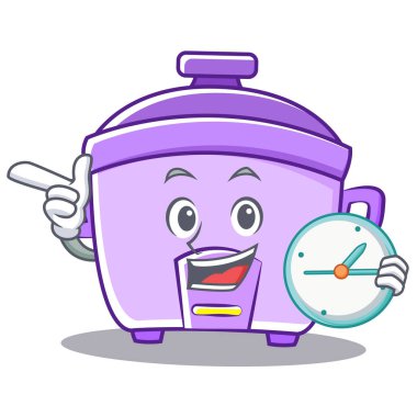 Saat pirinç Ocak karakter karikatür ile