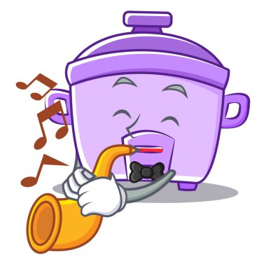 Trompet pirinç Ocak karakter karikatür ile