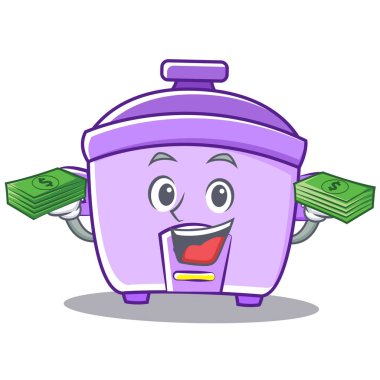 Para pirinç Ocak karakter karikatür ile