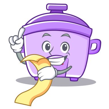 Menü pirinç Ocak karakter karikatür ile