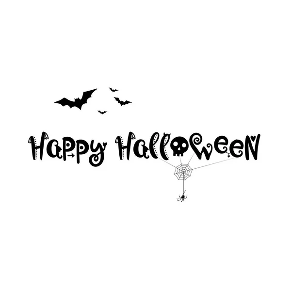 Halloween achtergrond zwart-wit met vleermuis — Stockvector
