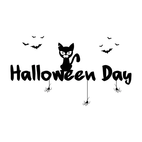 Estilo banner de texto de Halloween y fondo — Archivo Imágenes Vectoriales