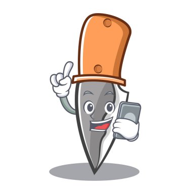 Telefon bıçak karakter karikatür tarzı ile