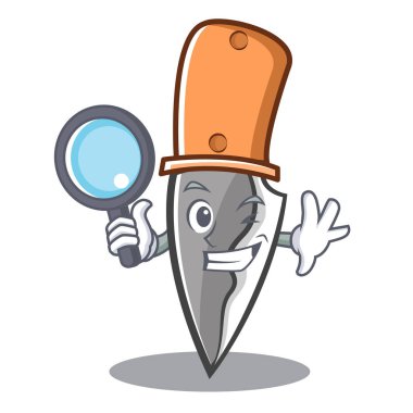 Dedektif bıçak karakter karikatür tarzı