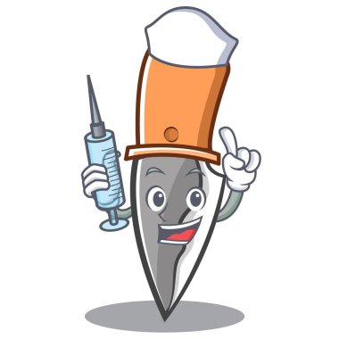 Hemşire bıçak karakter karikatür tarzı