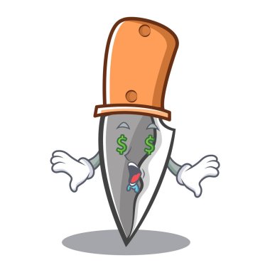 Para göz bıçak karakter karikatür tarzı