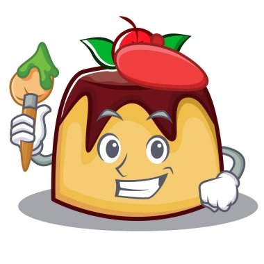 Sanatçı puding karakter karikatür tarzı