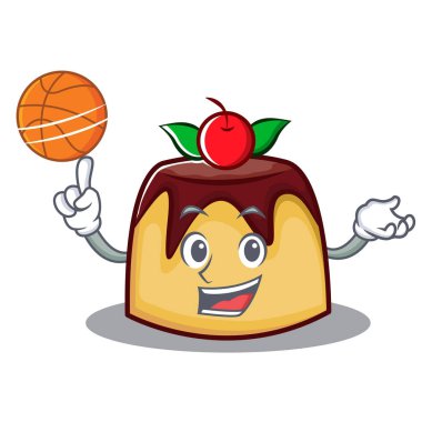 Oyun Basketbol puding karakter karikatür tarzı