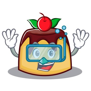 Dalış puding karakter karikatür tarzı