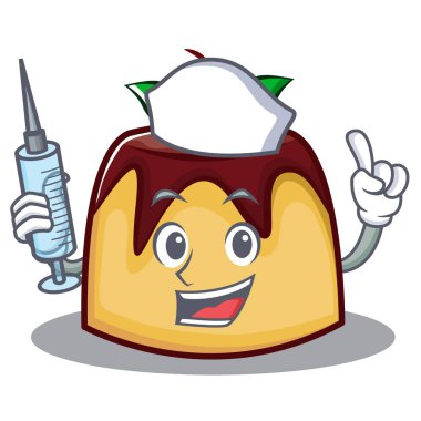 Hemşire puding karakter karikatür tarzı