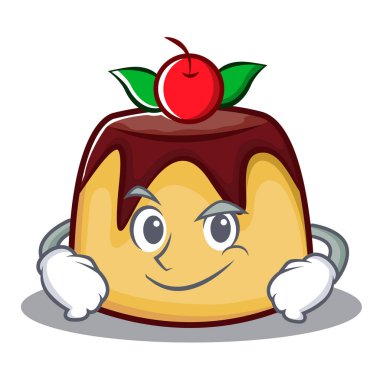 Smirking puding karakter karikatür tarzı