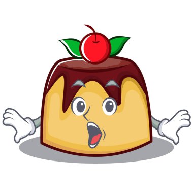 Surpirsed puding karakter karikatür tarzı