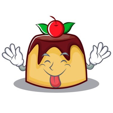 Puding karakter karikatür tarzı dil