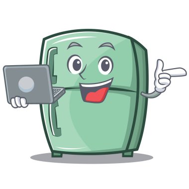 Dizüstü şirin buzdolabı karakter karikatür ile