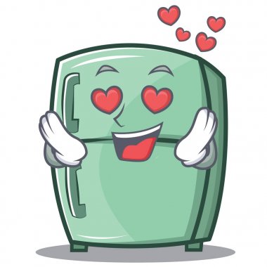 Sevgi sevimli buzdolabı karakter karikatür