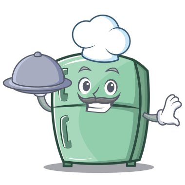 Şef yemek şirin buzdolabı karakter karikatür ile