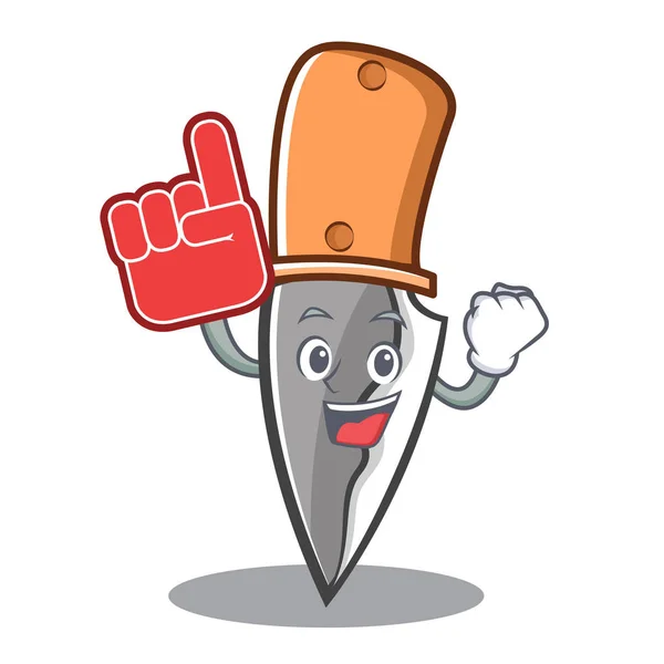 Espuma dedo faca personagem desenho animado estilo — Vetor de Stock