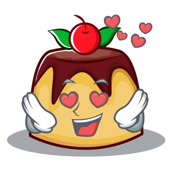 Dans l'amour pudding personnage dessin animé style — Image vectorielle