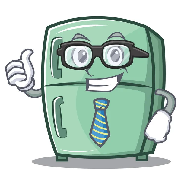 Hombre de negocios lindo refrigerador personaje de dibujos animados — Vector de stock