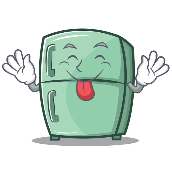 Γλώσσα από χαρακτήρα κινουμένων σχεδίων χαριτωμένο ψυγείο — Διανυσματικό Αρχείο