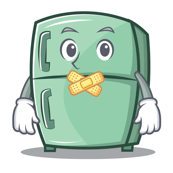 Silencioso lindo refrigerador personaje de dibujos animados — Vector de stock