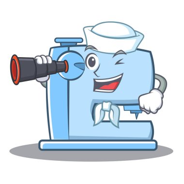 Denizci dürbün dikiş makinesi ifade karakteri ile