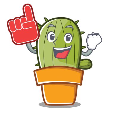 Köpük parmak şirin kaktüs karakter karikatür