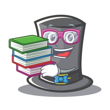 Öğrenci kitap Şükran şapka karakter karikatür ile