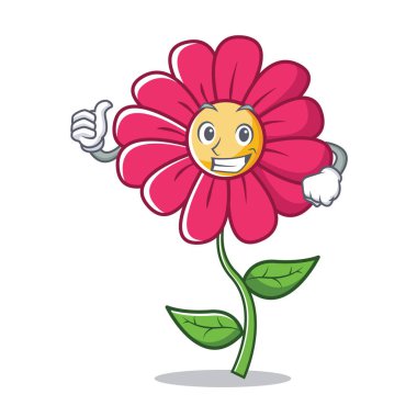 Pembe çiçek karakter karikatür Yaşasın